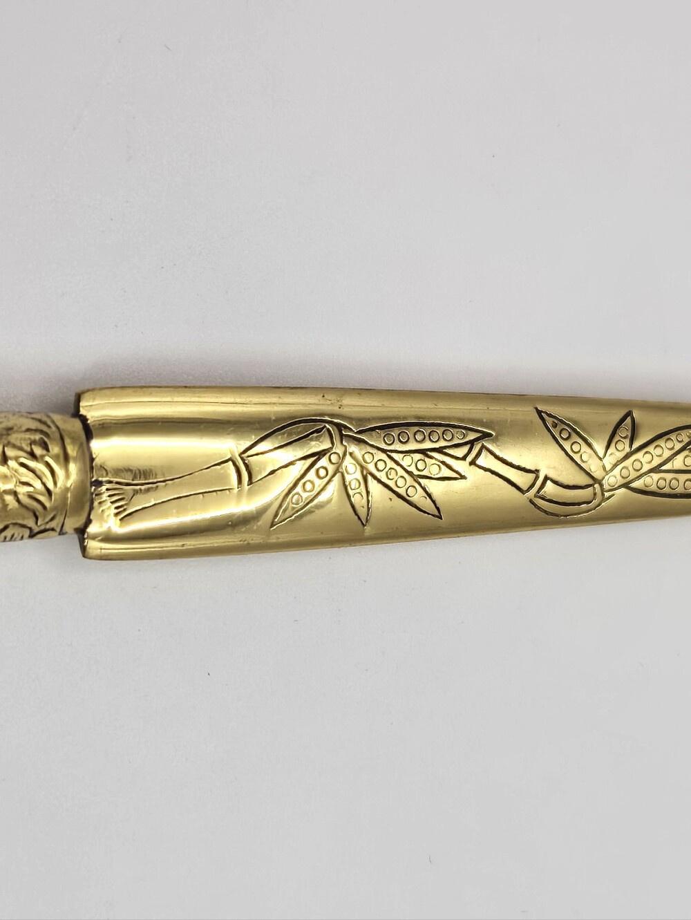Vintage Brass Letter Openers Possibly Gumps Of San Francisco Aventurine & Agate - Picture 4 of 12